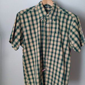 Relco London short sleeve button down plaid shirt